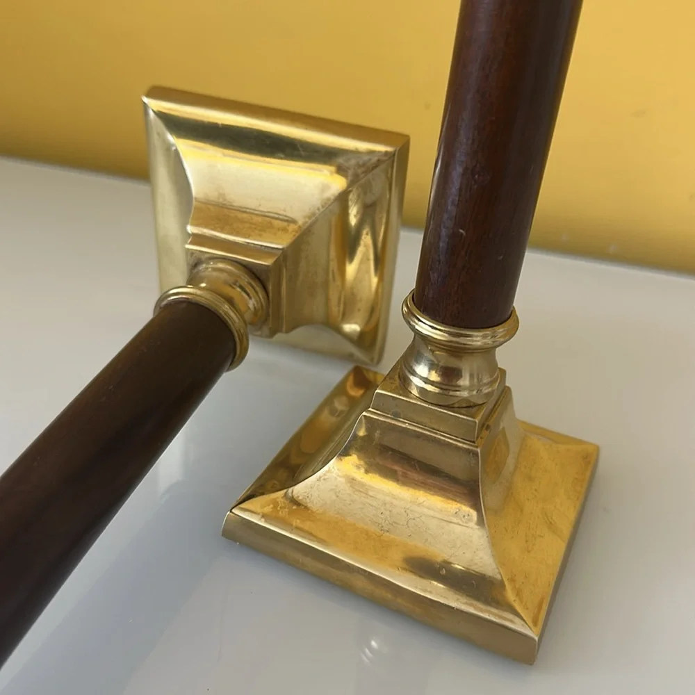 Vintage Retro Mid Century Art Deco Brass Candlestick Holders, Set of 2